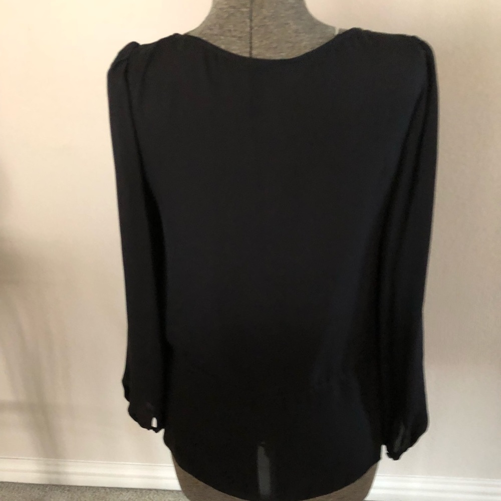 NWOT Theory Black Peasant Blouse - Picture 4 of 7